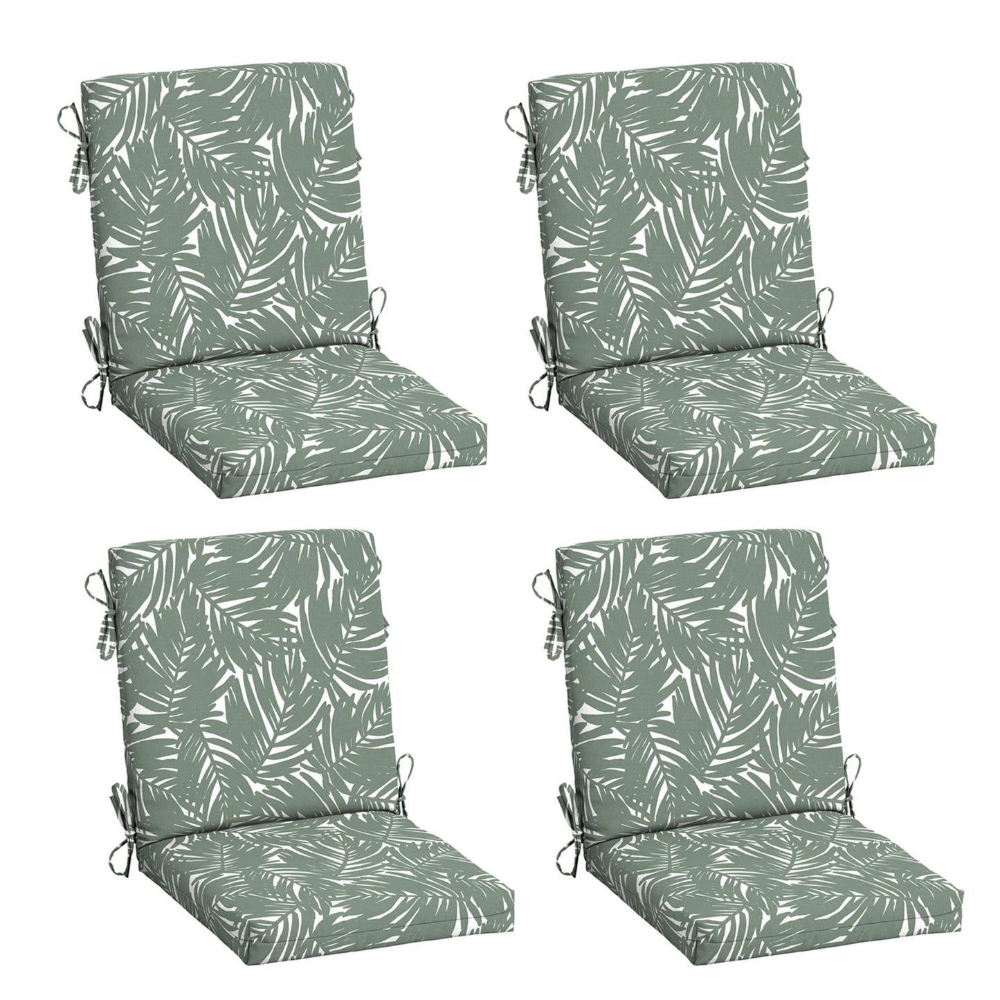 Arden 2-Pack Outdoor Patio Dining Chair Cushion, 20x44, Rain-Proof Seat Pad, Fade-Resistant Outdoor Cushion Black Cabana Stripe