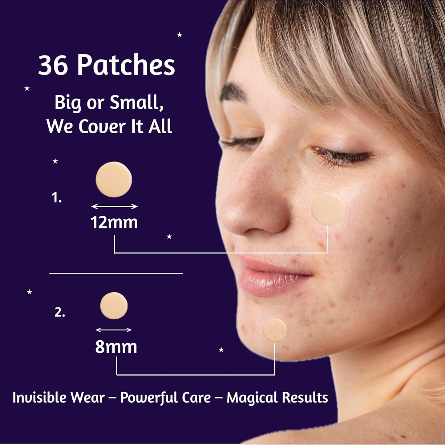 LYIO MAGICAL PATCH – 36 Ultra-Thin Blemish Dots | Breathable Hydrocolloid Patches, Gentle on All Skin Types for Clearer-Looking Skin, Invisible Under Makeup