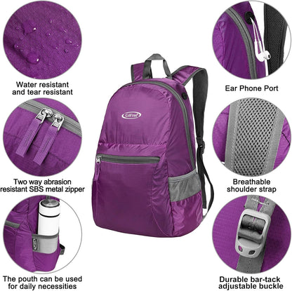 G4Free 20L Lightweight Packable Backpack Foldable Travel Hiking Daypack for Men and Women
