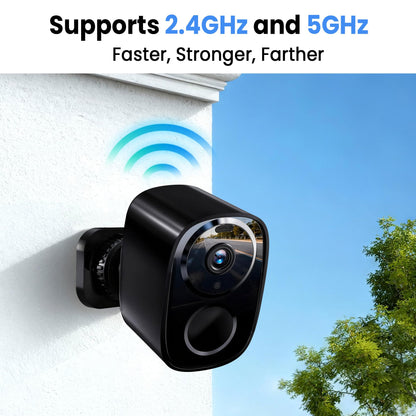 2026 Enhanced 2K UHD Security Cameras Wireless Outdoor – Free Cloud & SD Storage, Dual-Band WiFi 2.4G/5G, Full-Color Night Vision, 6-Month Battery, Motion Alerts, IP66 Weatherproof, 2-Way Talk