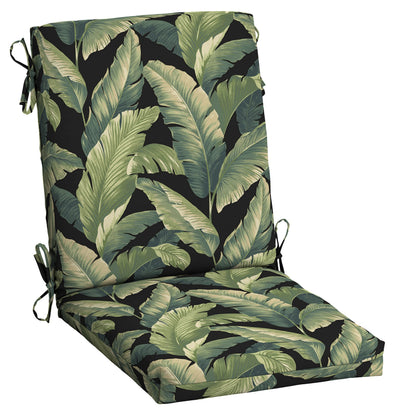 Arden 2-Pack Outdoor Patio Dining Chair Cushion, 20x44, Rain-Proof Seat Pad, Fade-Resistant Outdoor Cushion Black Cabana Stripe