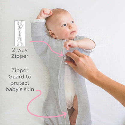 SwaddleDesigns Swaddle Sack with Arms Up Half-Length Sleeves and Mitten Cuffs,