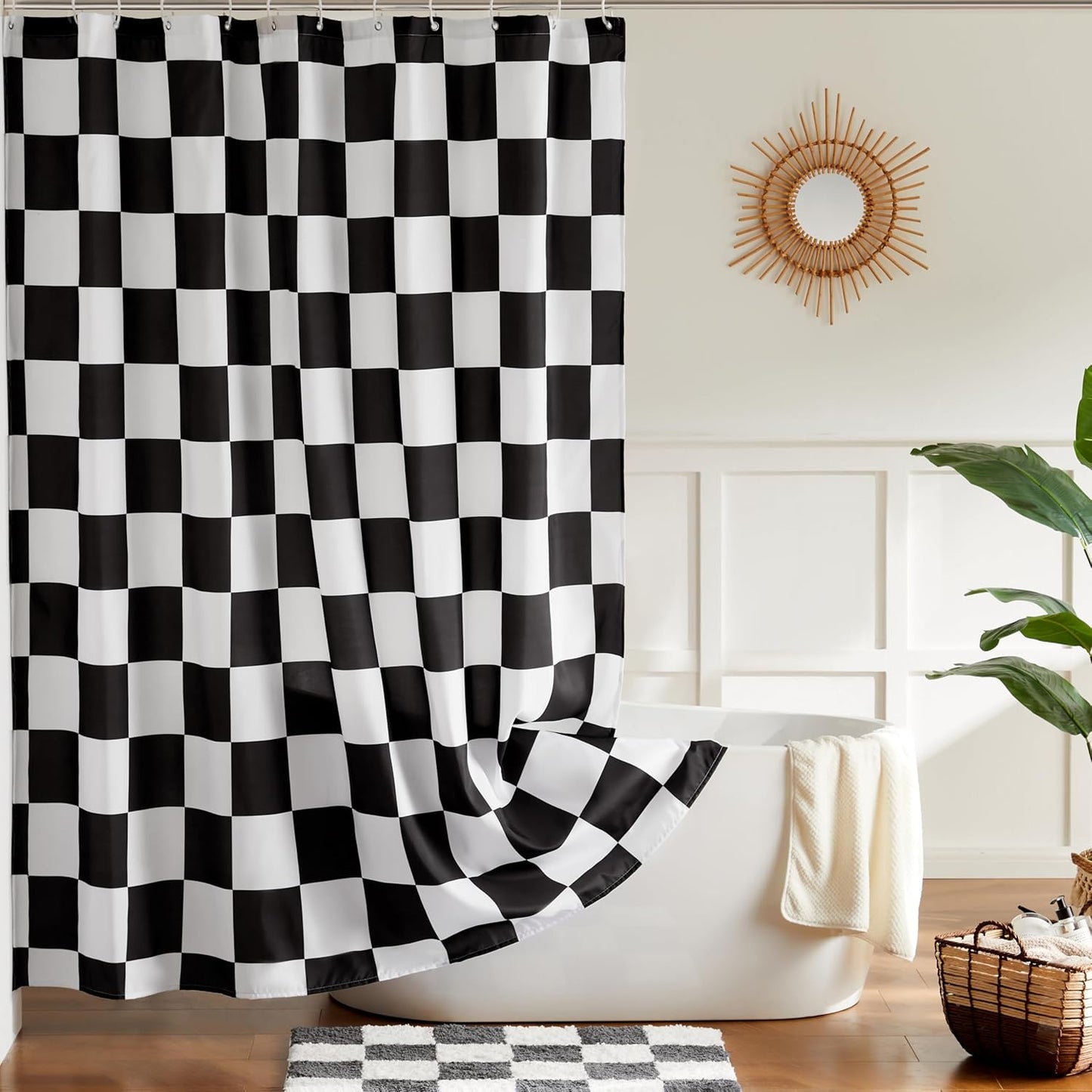 Ohocut Checkered Shower Curtain: A Retro Touch for Your Bathroom