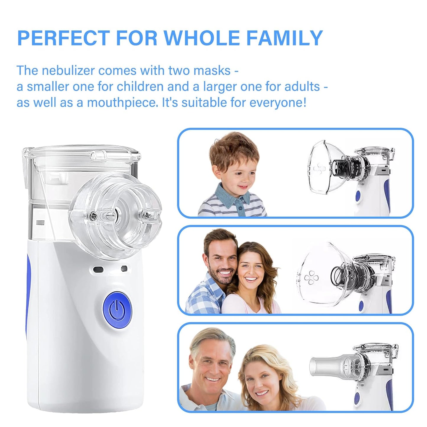 Mesh Vernebler Tragbarer Vernebler Inhalationsgerät für Erwachsene und Kinder, Hand Vernebler für Zuhause und Reisen