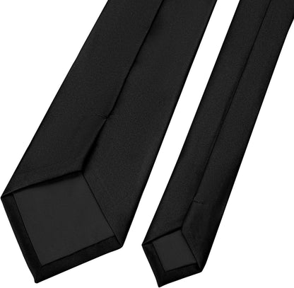 KOOELLE Herren Krawatten Einfarbige Reine Farbe Schlichte Krawatten Formelle Schwarze Krawatten für Herren