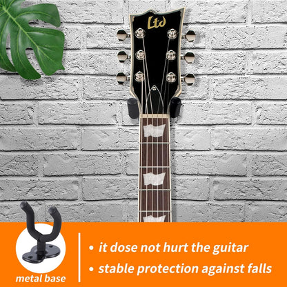 Gitarren-Wandhalterung 2er-Set, Ukulelen-Aufhänger Haken Halter Ständer Gitarren-Aufhänger Haken für Akustik-, E-Bass-Gitarren und Ukulele