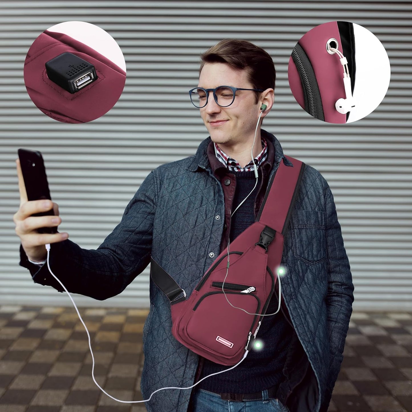 Wasserdichte Sling Bag Umhängetasche für Herren Damen Sling Rucksack Wanderrucksack Mehrzweck Cross Body Brusttasche