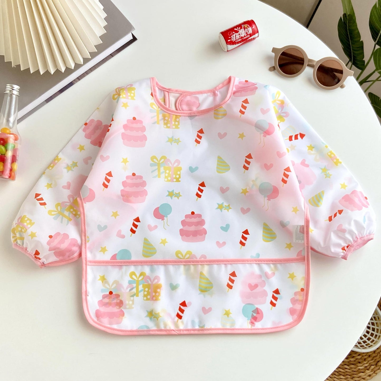 PandaEar 3er Pack Langarm-Lätzchen | Wasserdichtes Lätzchen mit langen Ärmeln für Babys, Säuglinge, Kleinkinder von 6–36 Monaten (Tier)