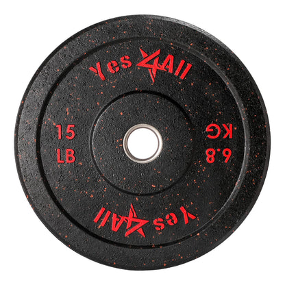 Yes4All 2" Bumper Plate, 10-190 LB Olympic Rubber Weight Plate with Steel Hub for WeightLifting, Strength Training, Home Gym, Less Impact, Absorb Bounce & Shock, Multiple Options