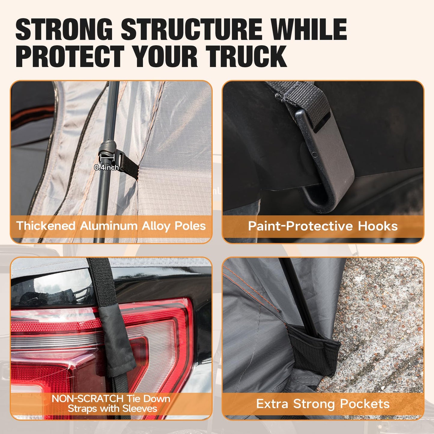 Truck Bed Tent 5.5-6ft: Easy Set Up Umburato Pickup Truck Tents for Camping, Waterproof PU3000mm Canopy for Truck Camper, Portable, Spacious for 2 Person Green