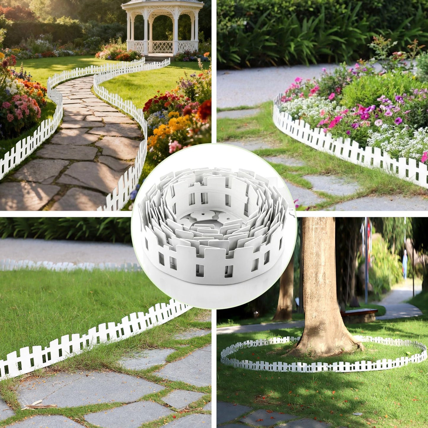 2-Inch x 66 FT Landscape Edging Border with 100 Spikes, No Dig Garden Border Edging Kit, Plastic Edging Border Flexible for Garden Flower Beds Lawn Yard Paver Pathway (Black)