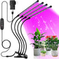 Sondiko LED Grow Light, Full Spectrum Plant Lights for Indoor Plants with Auto On Off 3/9/12H Timer, 10 Dimmable Levels, Adjustable Gooseneck, 3 Switch Modes