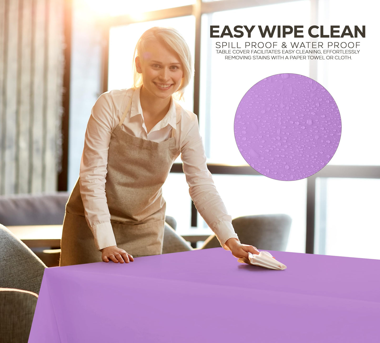 Utopia Kitchen Einweg-Tischdecke aus Kunststoff (12er Pack – 137x274 cm) Weiß Rechteckige Tischdecke Wasserdicht Schmutzabweisend Party-Tischdecke