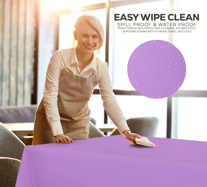 Utopia Kitchen Einweg-Tischdecke aus Kunststoff (12er Pack – 137x274 cm) Weiß Rechteckige Tischdecke Wasserdicht Schmutzabweisend Party-Tischdecke