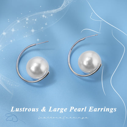 Trinckle Silber Tropfenohrringe mit Perlen, Silber Hängeohrringe für Frauen 5mm Brautperlen Lange Ohrringe für Muttertag, Weiß Boho Accessoires Hochzeitsschmuck, Silber Statement Ohrringe für Abschlussball Geburtstag