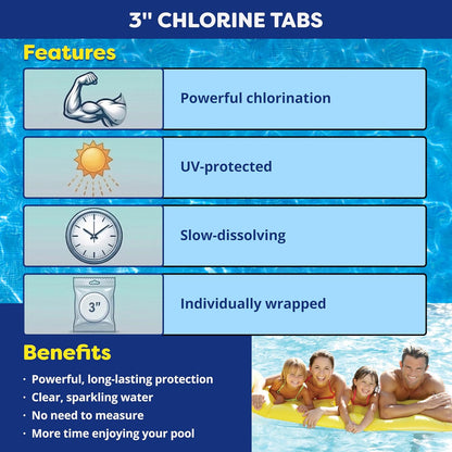 In The Swim 3 Inch Stabilized Chlorine Tablets for a Cleaner, Safer Pool