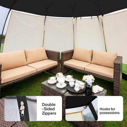Alvantor Pop Up Screen House Tent, Instant Outdoor Gazebo with Mosquito Netting & UPF 50+ Sun Protection, Portable Canopy Shelter for Patio, Backyard, Camping (2-10 Person)