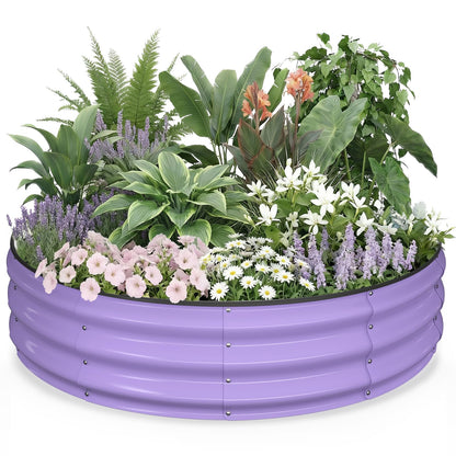 Kesfitt Raised Garden Bed, 5x2x1 FT Galvanized Steel Metal Raised Garden Bed, Oval Open-Bottom Design, 12-Inch Deep for Outdoor Vegetable & Herb Gardening, Fruit Green