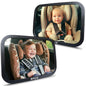 Onco Baby-Autospiegel für nach hinten gerichtete Kindersitze (2 Stück) – 100 % bruchsicher & rüttelfest, preisgekrönter konvexer Autospiegel für Babys mit 360°-Drehung, Neugeborenen-Essentials (24,4 x 17,5 cm)