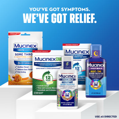 Mucinex 12 Hour 600 mg Guaifenesin Extended-Release Tablets for Excess Mucus Relief, Expectorant Aids Excess Mucus Removal, Chest Congestion Relief, 100 Bi-Layer Tablets