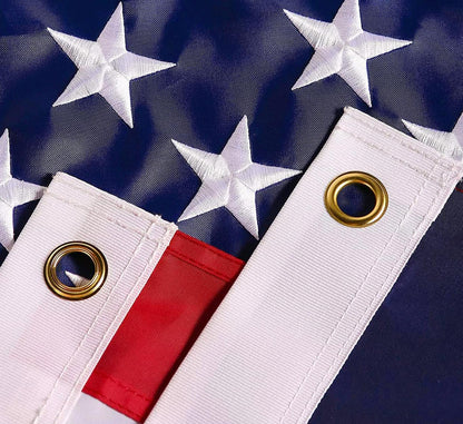 American Flag 8x12 ft: Long Lasting US Flag, Heavy Duty Nylon, Embroidered Stars, Sewn Stripes, Brass Grommets, UV Protection Perfect for Outdoors! USA Flag