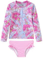 UMELOK Toddler and Little Girls Rash Guard Sets with Bikini Bottoms Swimwear