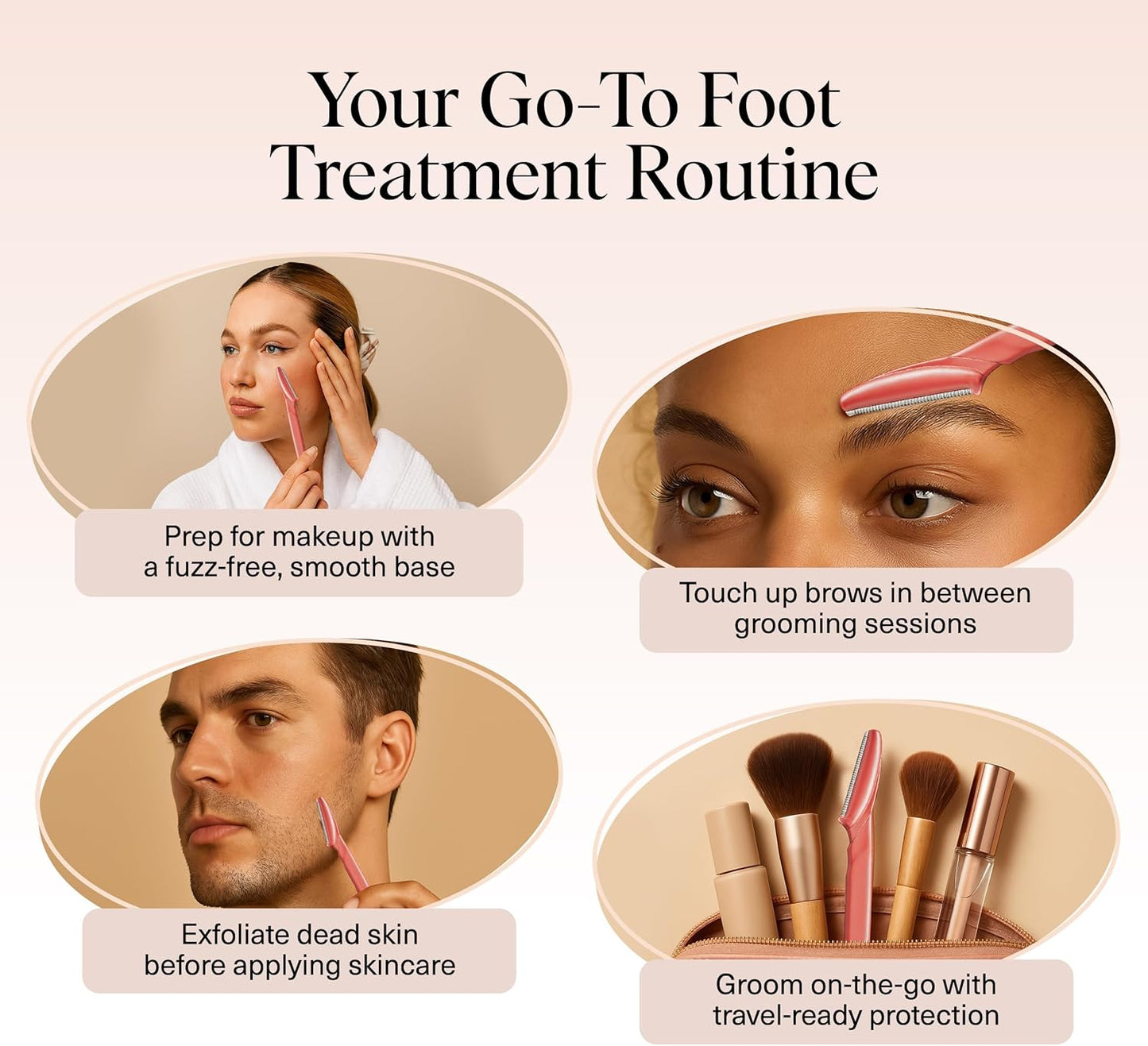 Kitsch Dermaplaning-Rasierer für Damen & Herren – Gesichtsrasierer, Augenbrauenrasierer & Gesichtshaarentferner – Peeling-Gesichtsrasierer & Hautpflege-Tool für glattere Haut – Terracotta, 12 Stück