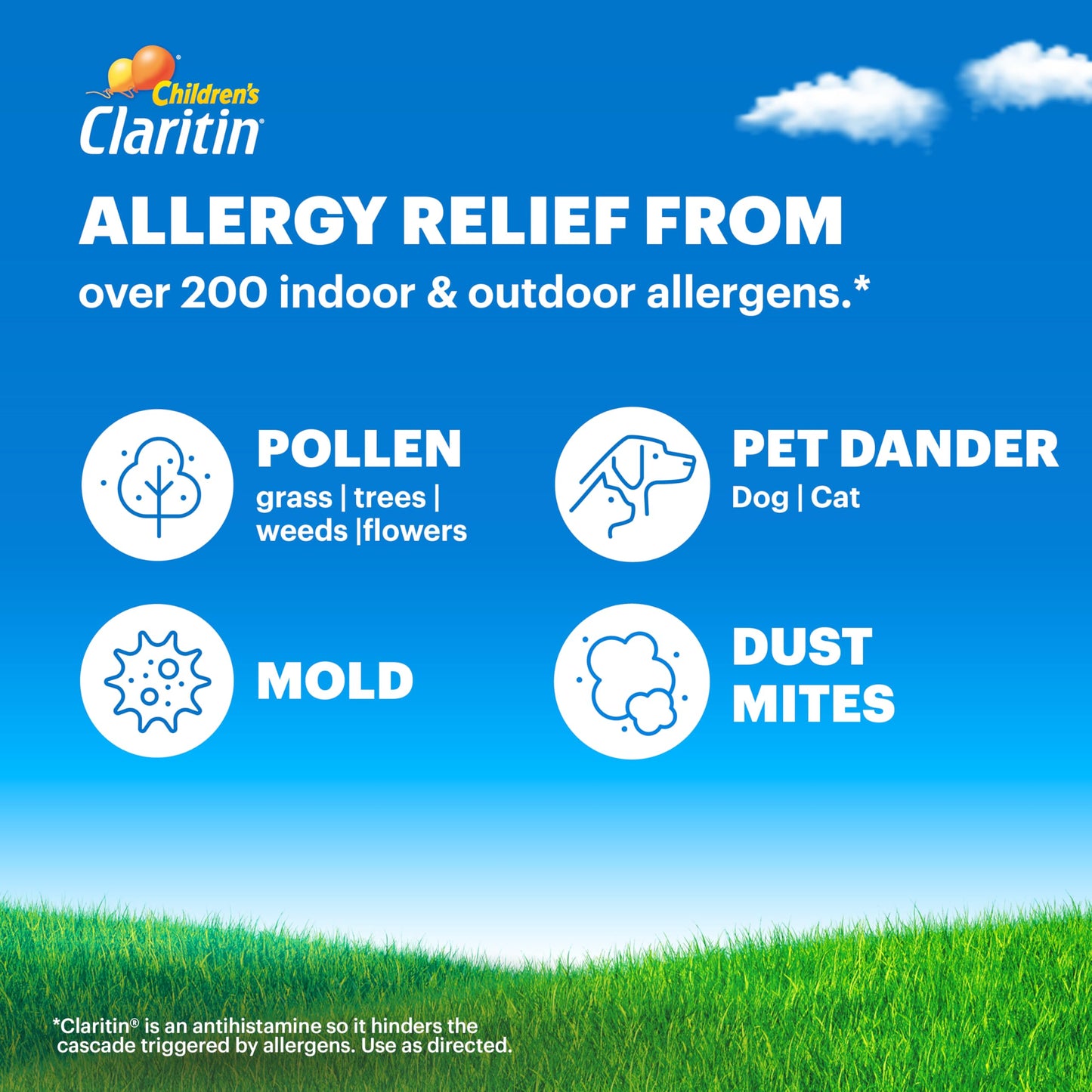 Claritin Children's Allergy Medicine,24-Hour Non-Drowsy Loratadine 5mg,Antihistamine Liquid for Kids Aged 2 Years and Older,Grape Flavored,8 fl oz.,(Pack of 2)