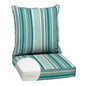 Arden Outdoor Foam Deep Seat Cushions Set, 24x24, Premium High-Density Foam, Never Flattens, Weather-Proof for Patio Chair Sofa Couch, Blue Shibori Stripe