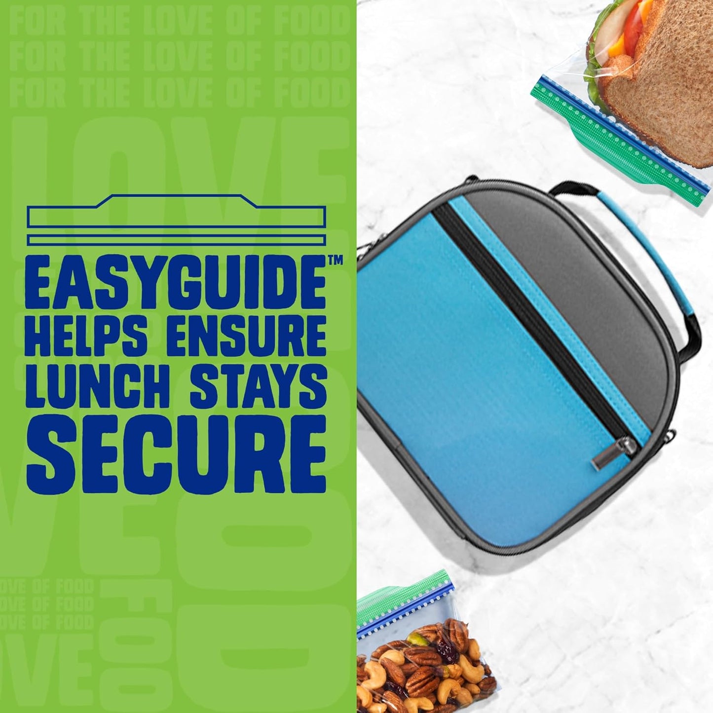 Bolsas Ziploc para sándwiches para frescura en movimiento, tecnología Grip 'n Seal para un agarre, apertura y cierre más fáciles, 90 unidades