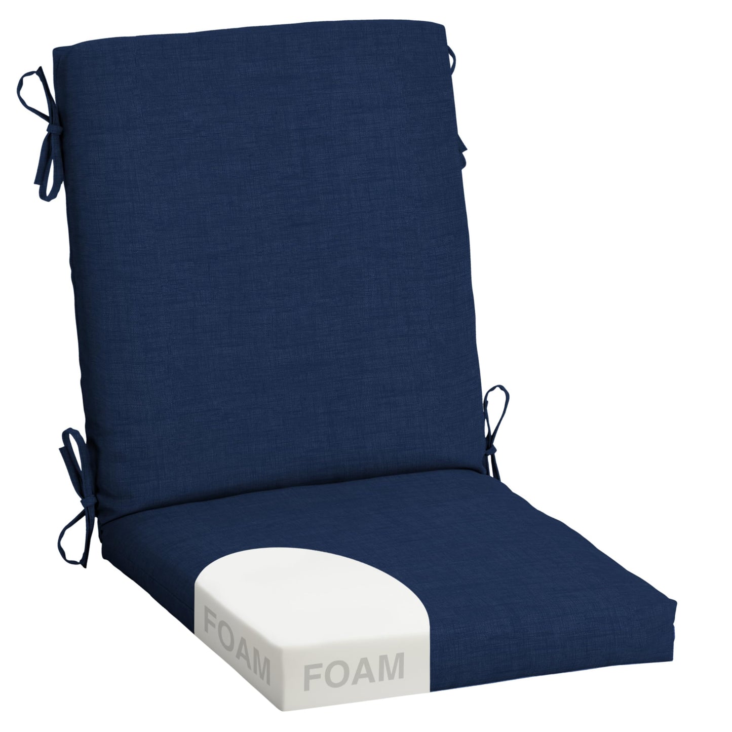 Arden 2-Pack Outdoor Patio Dining Chair Cushion, 20x44, Rain-Proof Seat Pad, Fade-Resistant Outdoor Cushion Black Cabana Stripe
