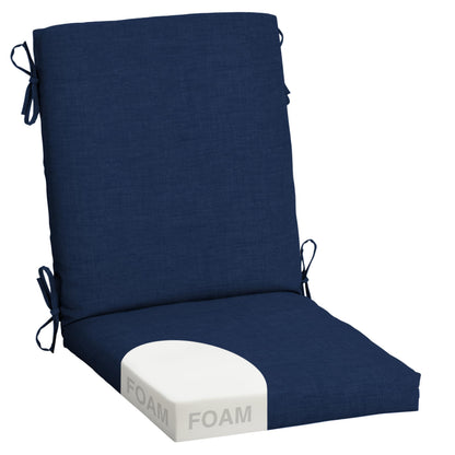 Arden 2-Pack Outdoor Patio Dining Chair Cushion, 20x44, Rain-Proof Seat Pad, Fade-Resistant Outdoor Cushion Black Cabana Stripe