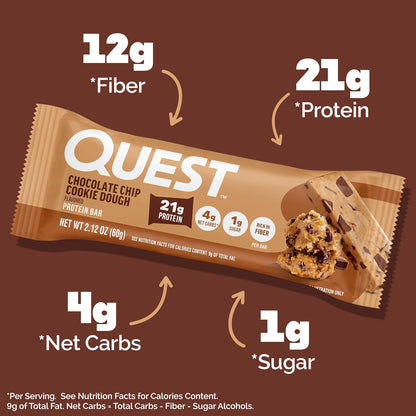 Quest Nutrition Chocolate Chip Cookie Dough Protein Bars Review