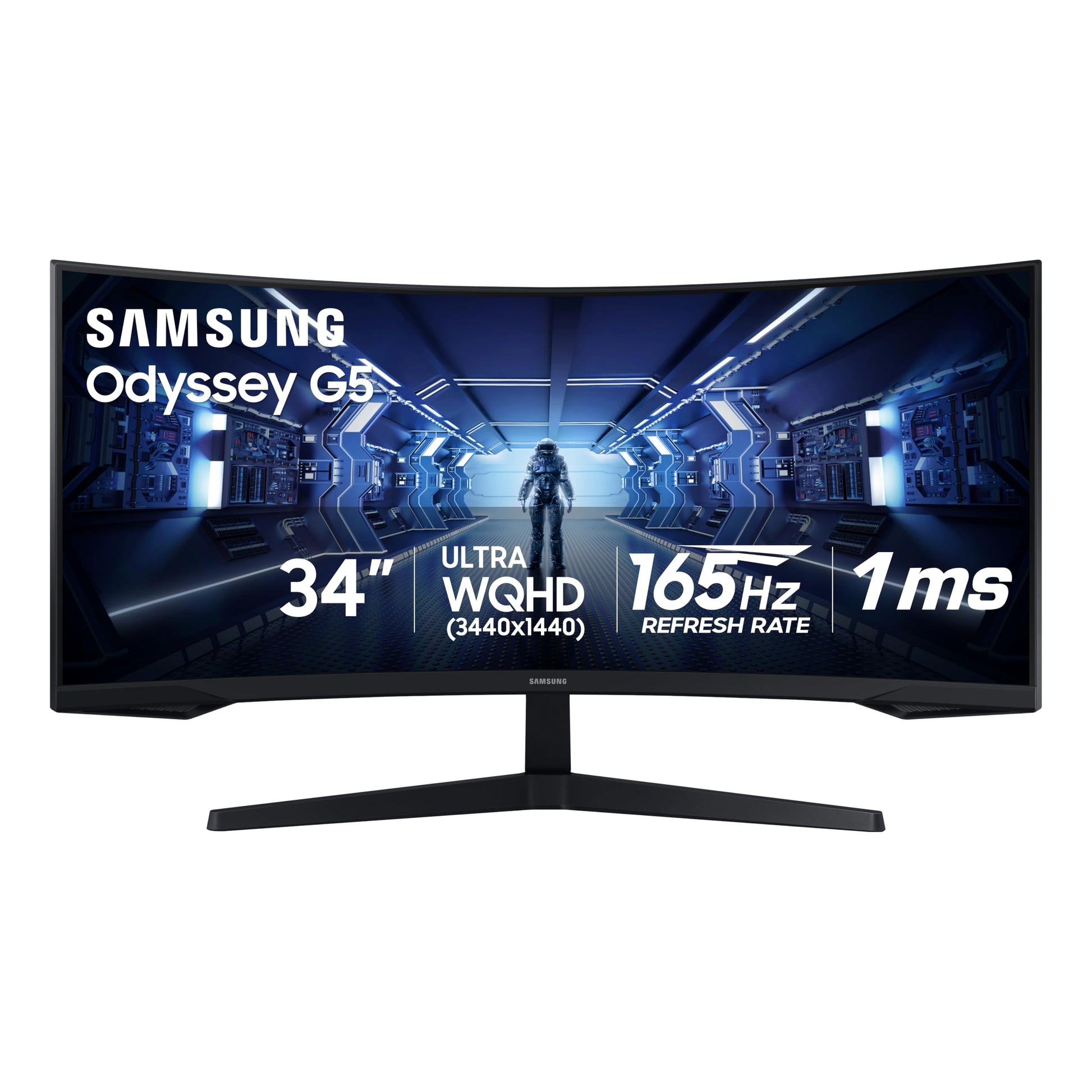 Samsung Odyssey 32 inch Curved Gaming Monitor (2,560 x 1,440) G55C QHD 165 Hz 1 ms, HDR10, FreeSync, Eye Saver Mode, 1000R Curvature- LS32CG550ENXZA