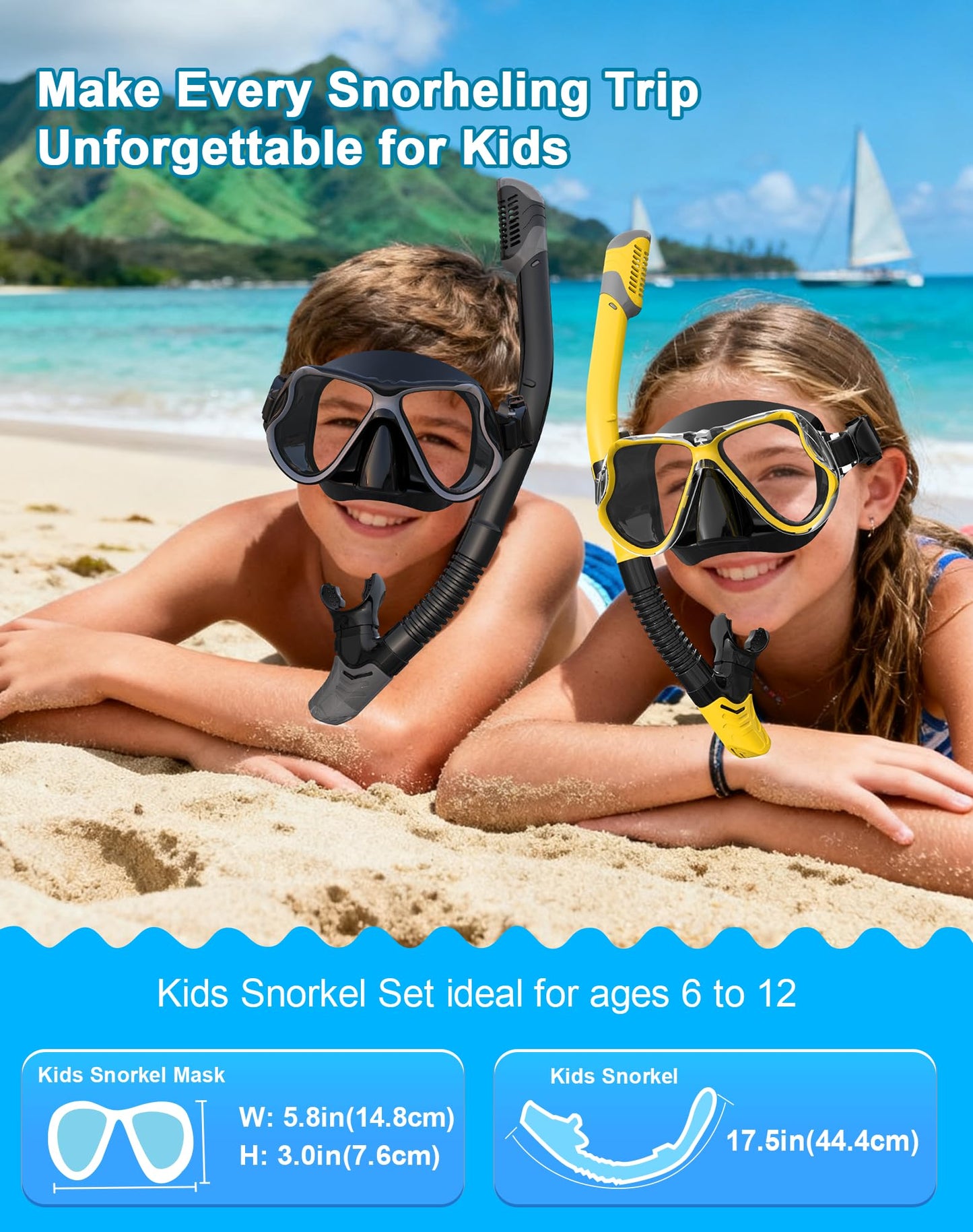 Greatever Dry Snorkel Set,Panoramic Wide View Anti-Fog Scuba Diving Mask,Professional Snorkeling Gear for Adults Kids