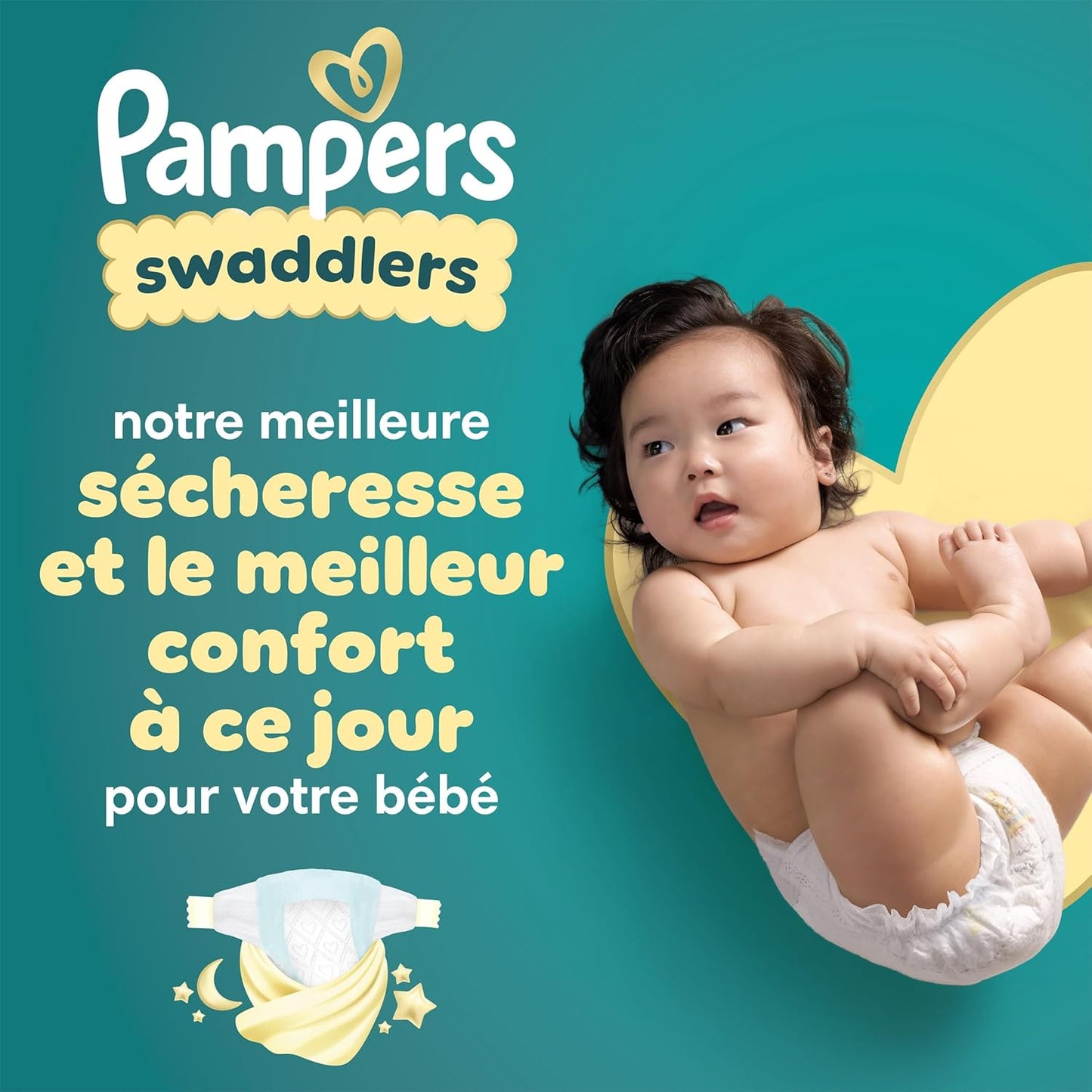 Pampers Swaddlers Windeln, Größe 0 (bis 4,5 kg), 84 Stück, Saugfähig, Hält Babys trocken und bequem, Hautverträgliche Einwegwindel