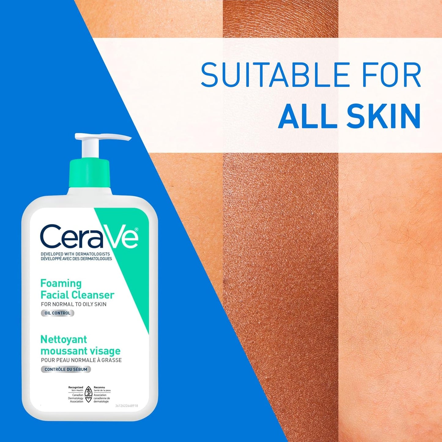 CeraVe Schäumendes Reinigungsgel, Sanfte Gesichtsreinigung mit Hyaluronsäure, Niacinamid, Ceramiden. Make-up-Entferner für fettige Haut, verstopft die Poren nicht. Öl- und Talgkontrolle. Nicht komedogen, empfindliche Haut, Männer & Frauen, 562ML