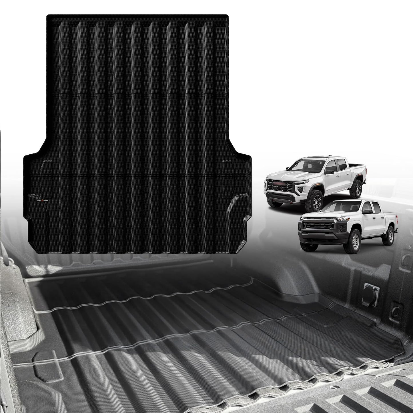 TripleAliners Truck Mat Compatible with 2019-2026 Chevy Silverado 1500 / GMC Sierra 1500 6.6FT Accessories, Truck Bed Mat Heavy Duty Custom Fit All Weather Protection TPE Pickup Liner, Standard Bed