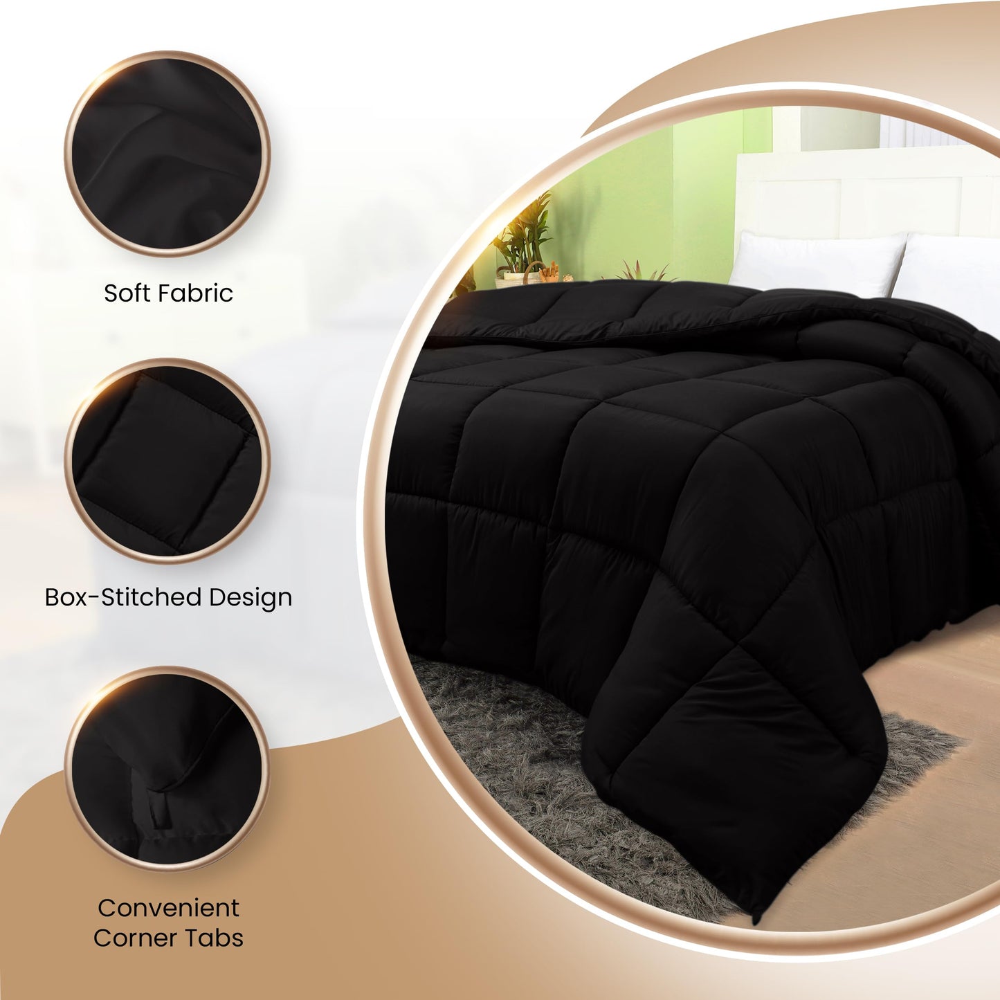 Utopia Bedding Steppbetten Queen-Größe, Ganzjahres-Bettdeckeneinlage, Daunenalternative Box-gesteppte Bettdecke mit Ecklaschen, Maschinenwaschbar (Weiß)