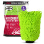 AIDEA Car Wash Mitt Microfiber, 2PK Scratch Free Lint-Free, Premium Chenille Microfiber Mitt Car Wash Brush, Green, Regular Size 7.12''X10.14''