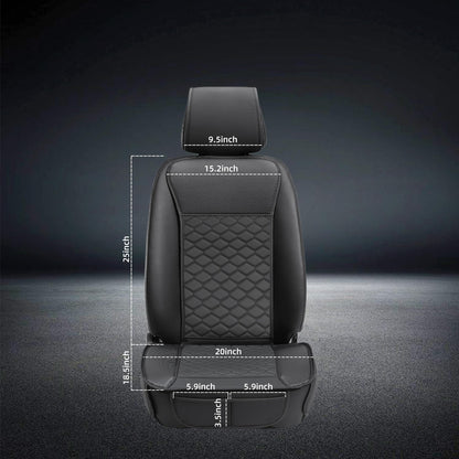 Elantrip 2PCs Front Car Seat Covers Leather Water Proof Seat Protector Universal fit for Most Cars SUVs and Trucks Black