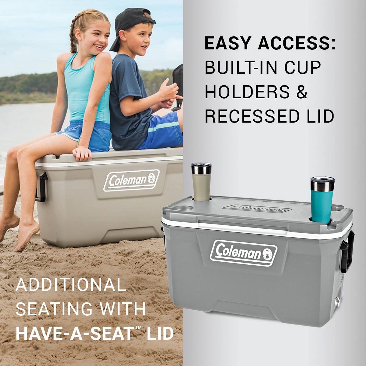 Coleman Classic Series Insulated Portable Cooler, Leak-Resistant Outdoor Hard Cooler Keeps Ice up to 5 Days, 52/70/120/150 Quart