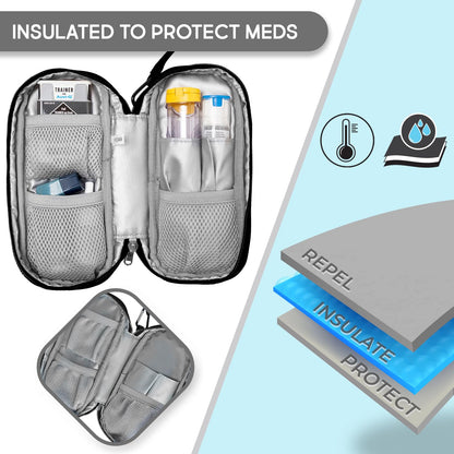 PracMedic Bags Epipen Carry Case– Insulated Epi Pens Carrying Case for Epipens, Auvi-Q, Inhaler, Allergy Medication & Diabetes Supply– Durable Emergency Medical Pouch for Travel (Red)