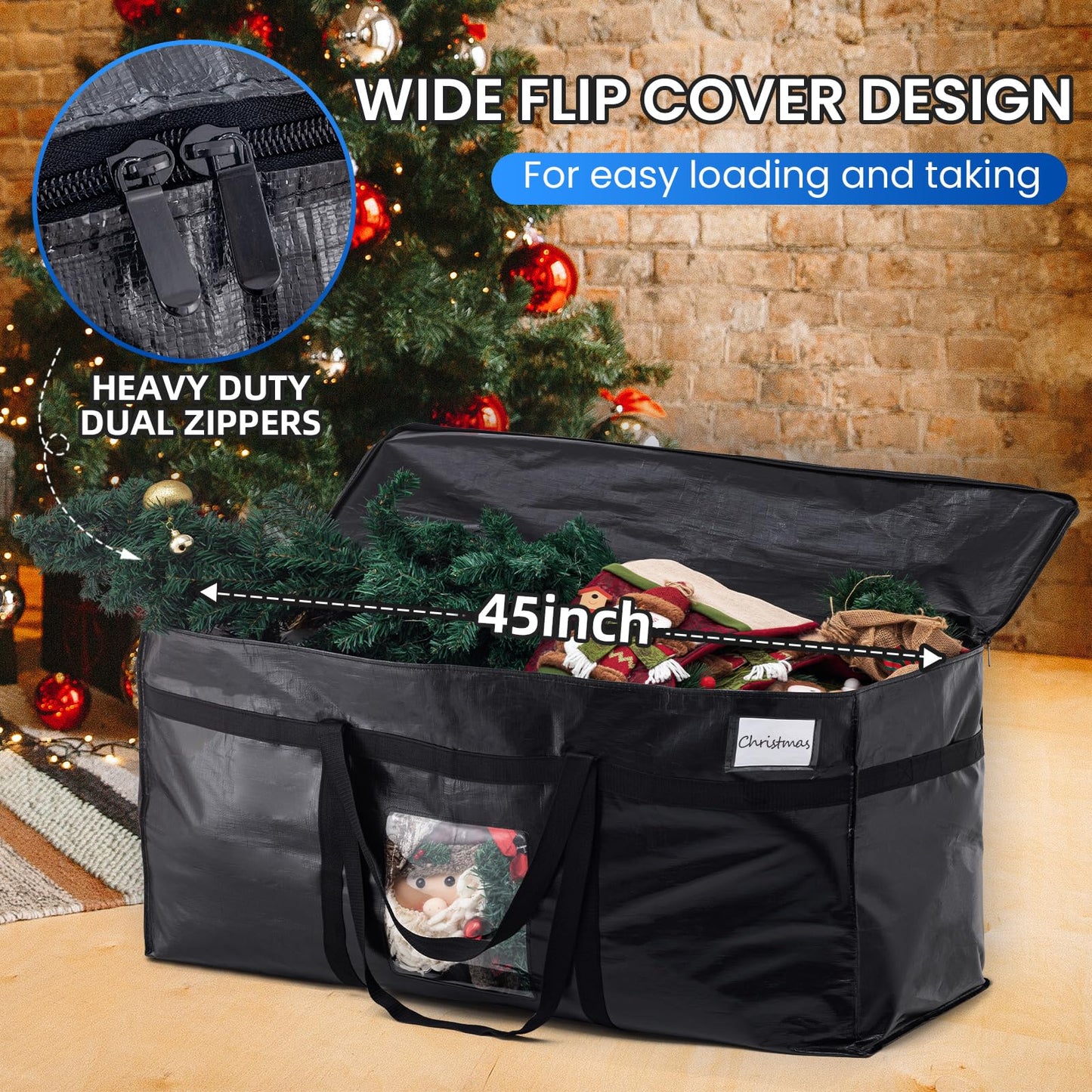 TAILI 69 Gallon Extra Large Storage Bags, XXL Blue Heavy Duty Moving Bags For Storage with Visible Window, Wrap Around Handles, Totes for Space Saving, Alternative to Moving Boxes (2 Pack)