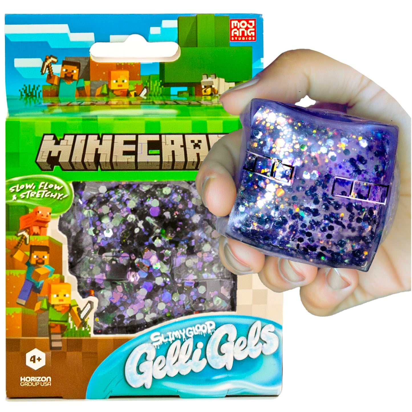 Original Squishmallows™ SLIMYGLOOP Blue Gelli Gels™, Slow Rising Sensory Squeeze Toy with Glitter, Gel Filled Fidget Toys