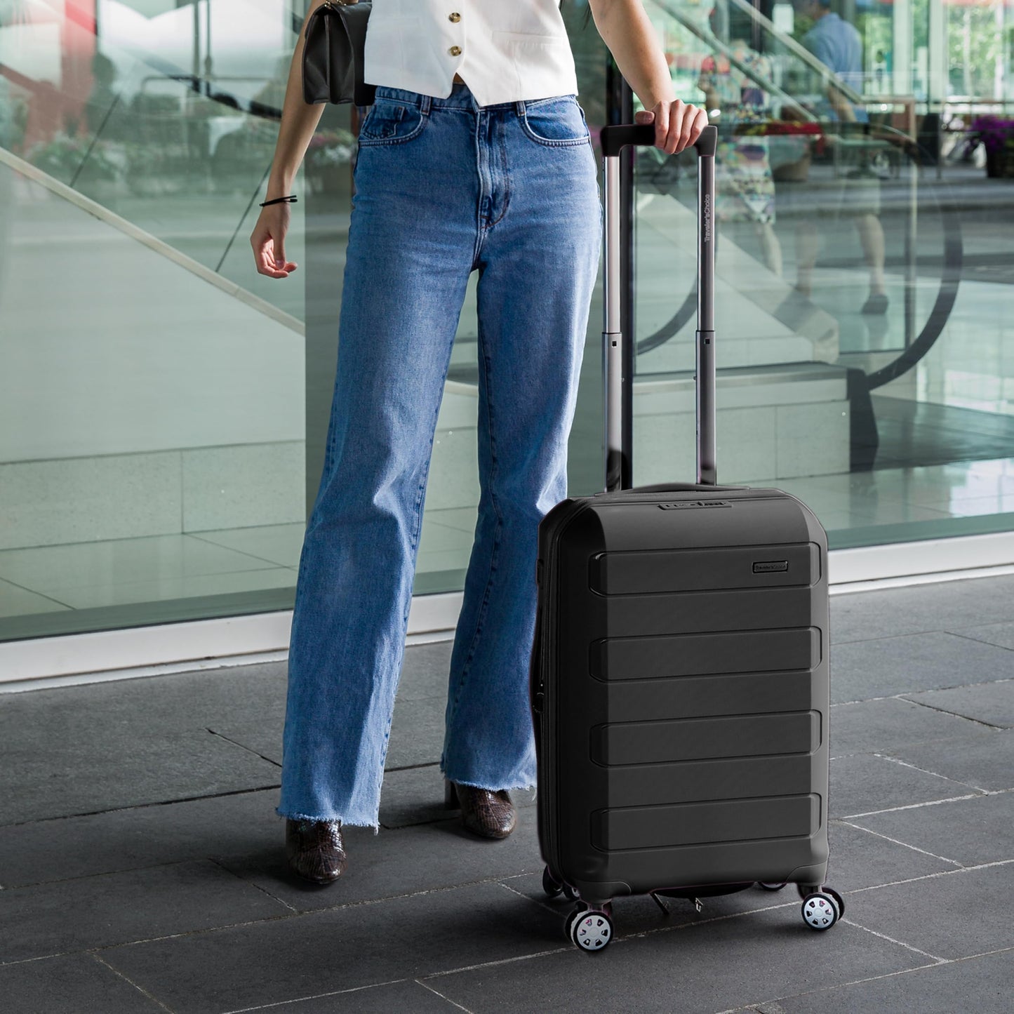 Traveler's Choice Pagosa Hardshell Expandable Luggage with Spinner Wheels, Slate Blue, 3-Piece Set (22/27/30)
