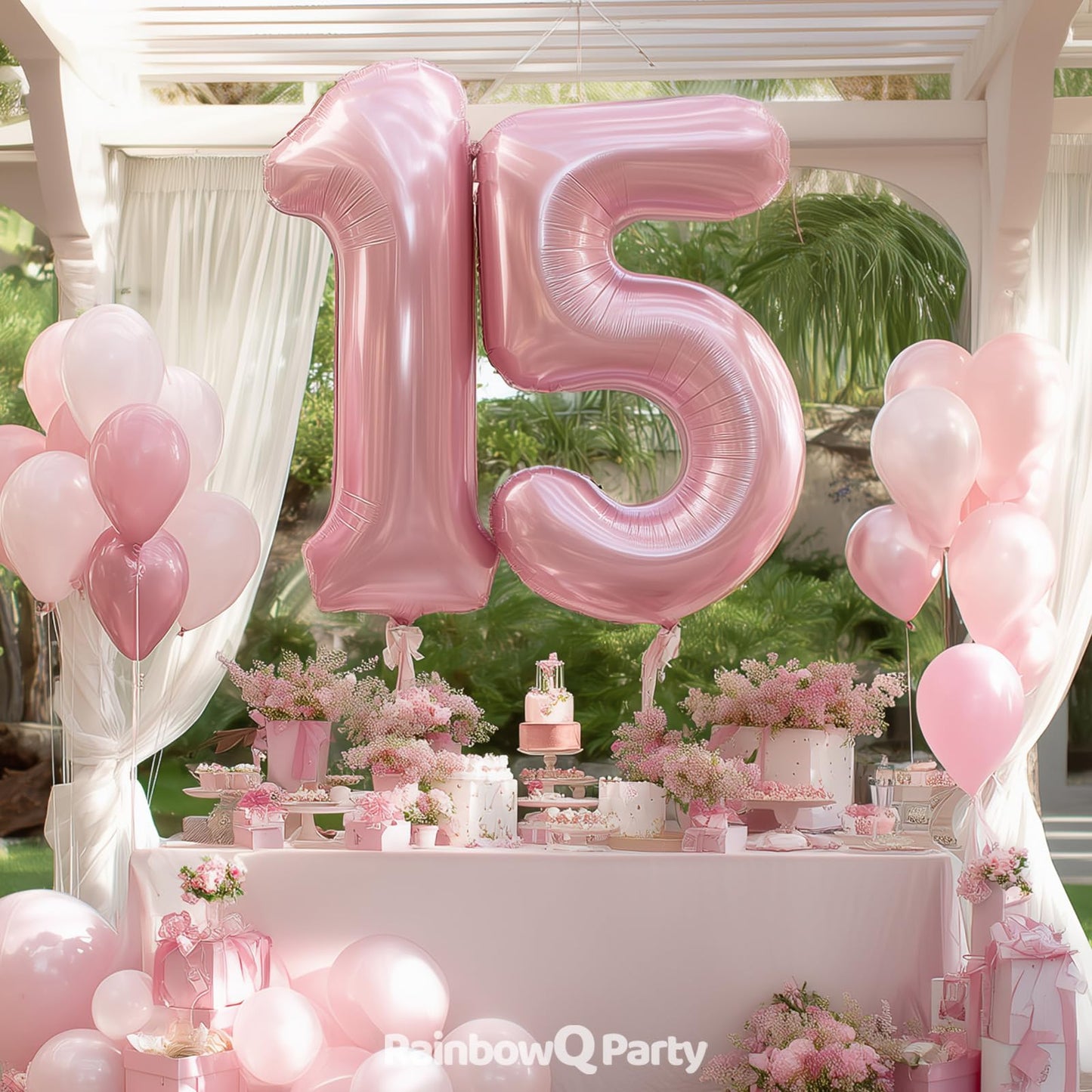 RainbowQ Party 1 Ballon Nummer 40 Zoll für Jungen oder Mädchen Groß Rosa 0-9 Folien-Mylar Großer 1 Zahlenballon Alles Gute zum 1. Geburtstag Party Jubiläumsdekorationen Zubehör