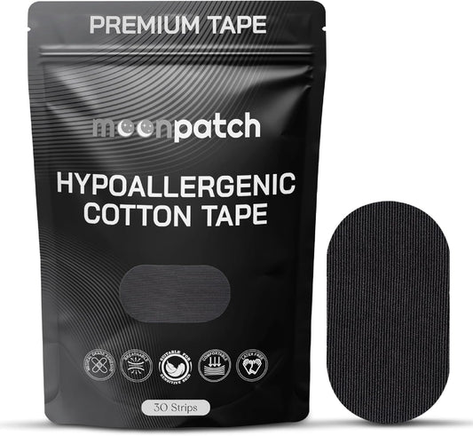 30 Pack Premium Cotton Tape - Gentle for Sensitive Skin, Painless Removal, no Residue, Hypoallergenic, Latex Free