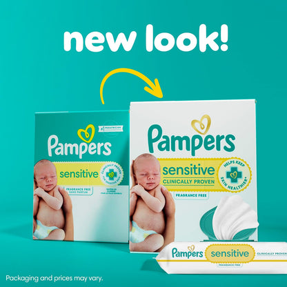 Pampers Swaddlers Disposable Baby Diapers Size 1, One Month Supply (198 Count) with Sensitive Water Based Baby Wipes 6X Pop-Top Packs (336 Count)