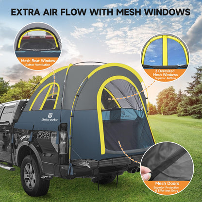 Truck Bed Tent 5.5-6ft: Easy Set Up Umburato Pickup Truck Tents for Camping, Waterproof PU3000mm Canopy for Truck Camper, Portable, Spacious for 2 Person Green